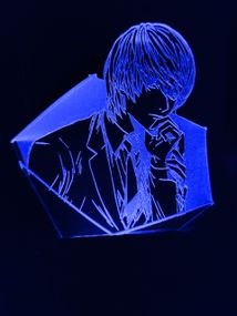 Акриловый светильник-ночник Тетрадь Смерти Лайт синий tty-n000835