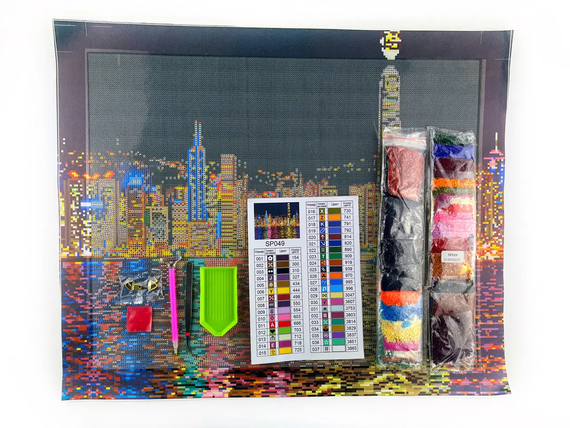 Алмазная мозаика Ночной Нью Йорк 40х50 см ColorArt SP049 | Зображення 2