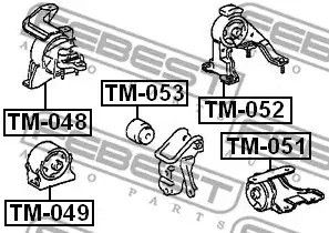 Подушка двигуна задня Avensis/Carina 93-03, FEBEST (TM052) | Зображення 3