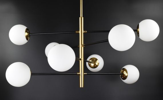 Люстра стельова на 8 лампочок 26418 Бронза 50-77х95х95 см. | Зображення 5