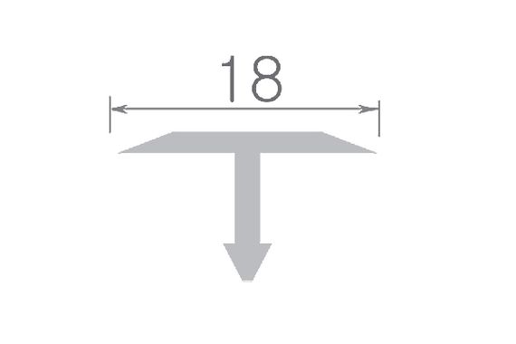 Профіль Т-подібний 18мм 2,7м срібло П31