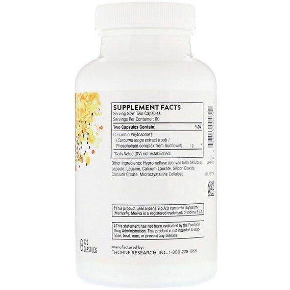 Куркума Thorne Research Meriva 500-SF 120 Veg Caps | Зображення 1