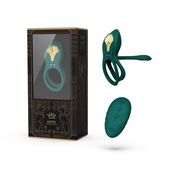 Смарт-ерекційне кільце Zalo - BAYEK Turquoise Green, подвійне з ввідною частиною, пульт ДК Sex Aura | Зображення 7