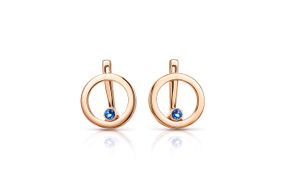 Серьги из красного золота с сапфирами S-0373