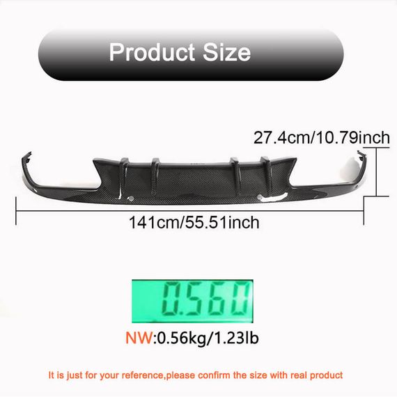 Дифузор заднього бампера (для SD Base 2015-2019, Карбон) для Mercedes C-сlass W205 рр | Зображення 3