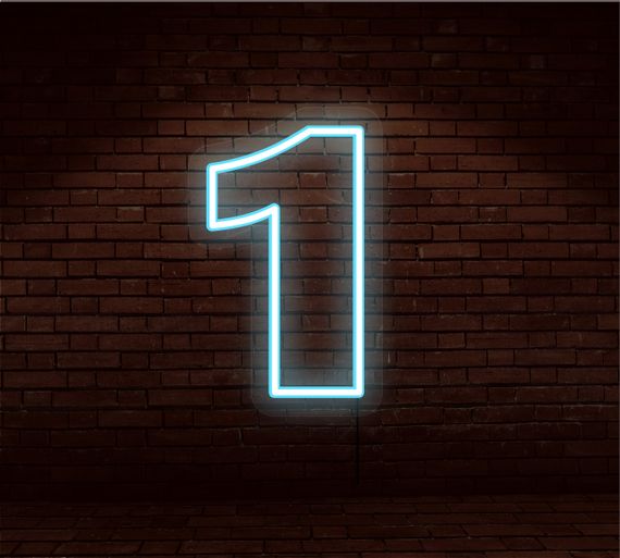 Неоновий світильник Цифра один 225х355 acr-n000072