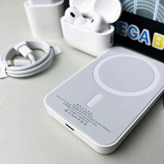 Комплект Megabox 6в1 - Watch 9 / Air Pro 2 / Battary Pack / MagSafe / 20W Type-С / Кабель 3х / Ремінець (Білий) UA | Зображення 5
