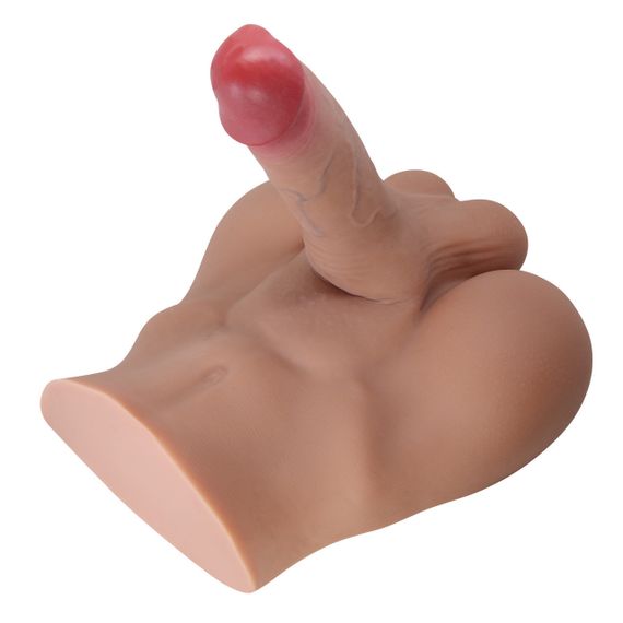Мастурбатор реалістичний CRAZY BULL Rhynе пеніс та анус, бежевий, 24,6×23,7 см Sex Aura | Зображення 3