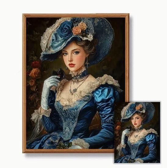 Набор для вышивки крестом JOZYSH «Тайна изысканной дамы» 14CT, 30x40 см, канва Аида с нанесенным рисунком | Зображення 6