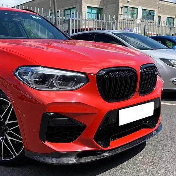 Накладка на передній бампер Lip V2 (для F98 2018-2021, Карбон) для BMW X4 G02 2018- рр | Зображення 3