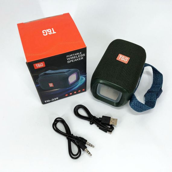 Портативна Bluetooth колонка TG339 5W з підсвічуванням RGB, акумуляторна колонка для музики. Колір: зелений | Зображення 8