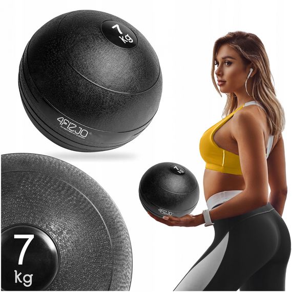 Слембол (медичний м'яч) для кросфіту 4FIZJO Slam Ball 7 кг Black (P-5907739315434) | Зображення 2