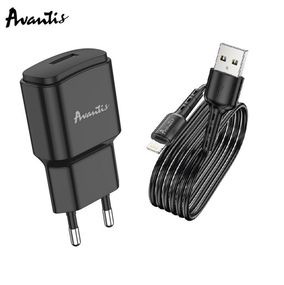 Мережевий зарядний пристрій Avantis A480 Orion (1USB/2.1A) + USB-кабель Lightning-чорний