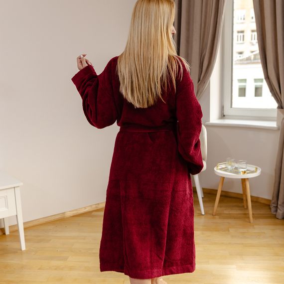 Халат SoundSleep Glory кімоно махровий 2XL бордо (94336092) | Зображення 7