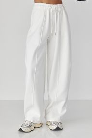 Жіночі теплі спортивні штани - молочний цвет, M (є розміри)