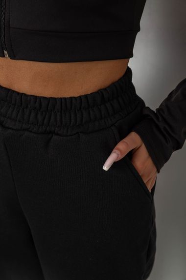 Спортивные штаны женские на флисе  -уценка, цвет черный, 238R58671-U-13 | Зображення 4