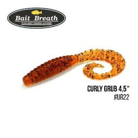 Силіконова приманка, Їстівний силікон Bait Breath Curly Grub 4,5" (8шт) (Ur22 Orange/pumpkin/seed)