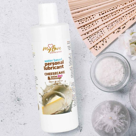 2в1 лубрикант и массажный гель - MyLove Aroma Series Intim&Massage Cheesecake, 300 мл Sex Aura | Зображення 2