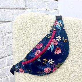 Сумка бананка BUMBAG Квіти 27х16 см (BB_18J018_ROZ_TSI)