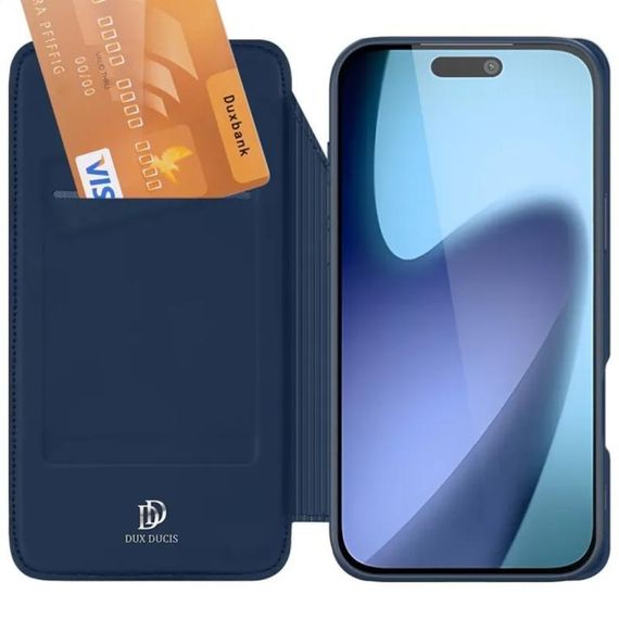 Чохол-книжка Dux Ducis з кишенею для візиток для Apple iPhone 17 Air (6.5") Синій | Зображення 1