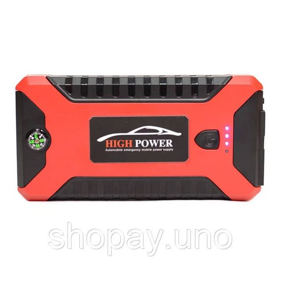 Пускозарядний пристрій червоний JUMP STARTER JX27 WITH PUMP 99800 мАг • Автомобільний стартовий блок з компресором та зарядкою | Зображення 1