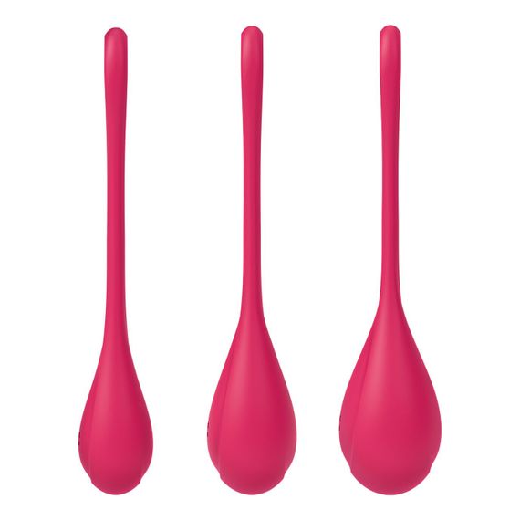 Набір йоні намистин Satisfyer Yoni Power 1 Red, діаметр 2-2,5-3см, вага 22-46-74гр | Зображення 1