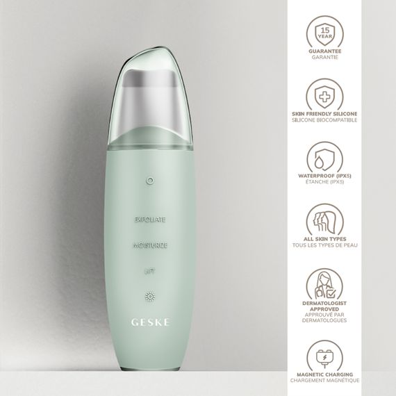 Мікрострумовий скрабер для шкіри та усунення чорних точок GESKE MicroCurrent Skin Scrubber&Blackhead Remover 9в1 green | Зображення 2