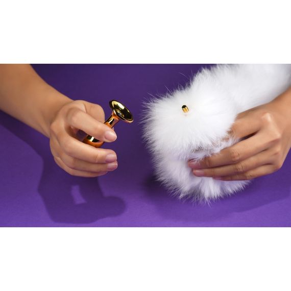 Анальна пробка UPKO з довгим білим хвостом з лисячого хутра sexstyle | Зображення 3