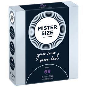 Розпродаж!!! Презервативи Mister Size - pure feel - 69 (3 condoms) (термін 04.2026)