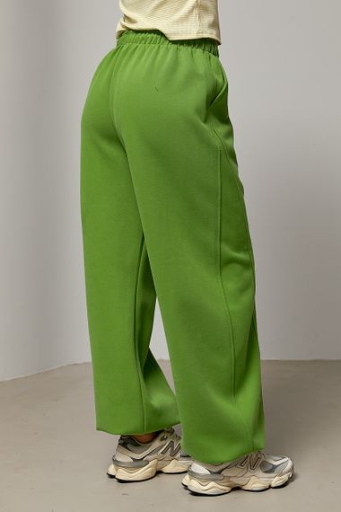 Однотонні спортивні штани із затяжками - зелений цвет, ONE SIZE (є розміри) | Зображення 1