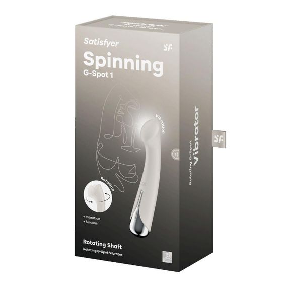 Вибратор с ротацией Satisfyer Spinning G-Spot 1 Beige, плоская площадка для стимуляции точки G sexstyle | Зображення 7