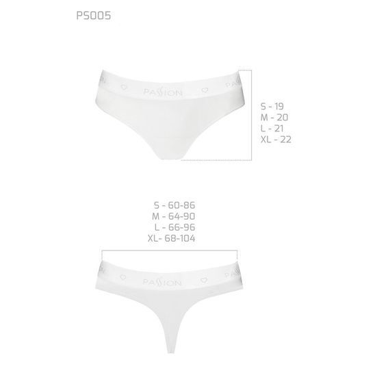 Трусики-бразиліана з бавовни Passion PS005 PANTIES L, white | Зображення 5