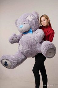 Мишка с латками плюшевый Yarokuz Me To You 160 см Серый