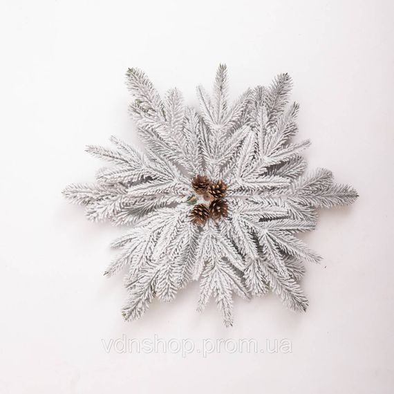 Штучний підсвічник вінок Новорічний з декором засніженим на 1 свічку SOK-O-4 | Зображення 1