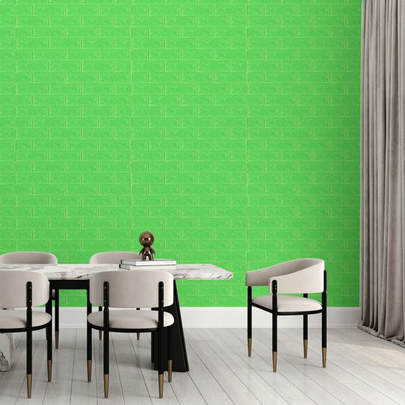 3D панель самоклеюча 700х770х3мм цегла Зелена (013-3) SW-00000639 | Зображення 4