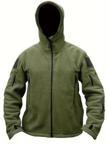 Чоловіча флісова кофта Olive Green | тепла кофта з капюшоном | fleece jacket чоловічий