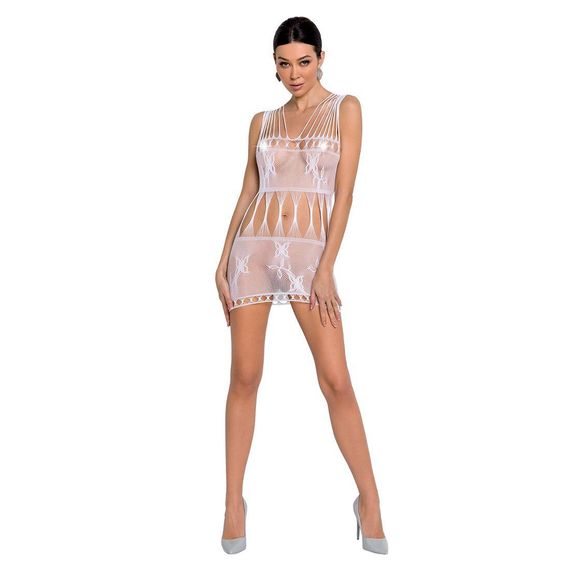 Бодістокінг — мінісукня з метеликами Passion BS090 white, One size | Зображення 2