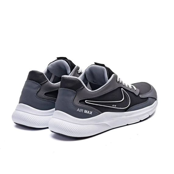 Демісезонні шкіряні кросівки Nike колір сірий/чорний/білий | Зображення 3