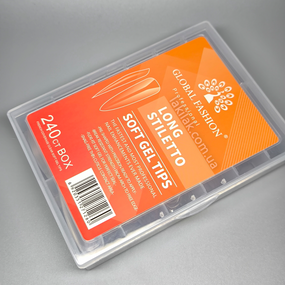 Гелеві тіпси для нарощення №06 240шт (великий стилет) в боксі