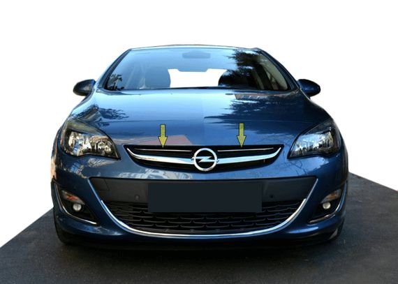 Накладки на переднюю решетку (нерж) для Opel Astra J 2010-2024 гг