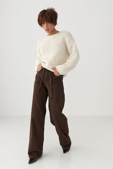 Мохерова кофта вільного фасону - бежевий цвет, ONE SIZE (є розміри) | Зображення 2