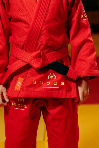 Червоне дитяче кімоно для хлопчиків, грепплінг, TM BUDOGI, зріст 120 см, щільність 350 гр/м.кв. | Зображення 3