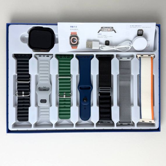Розумний годинник Smart Ultra T24 + 7 ремінців (Чорний) | Зображення 7