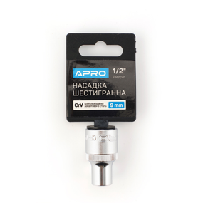 Насадка шестигранна 1/2" 9 мм CrV APRO