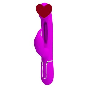 Вибратор-кролик с язычком в корпусе Pretty Love Twinkled Tenderness 3в1, фуксия, 23.2 х 3.7 см sexstyle