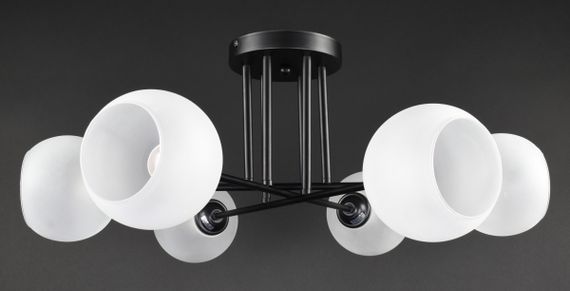 Люстра стельова на 6 лампочок 27418 Чорний 25х59х59 см. | Зображення 1