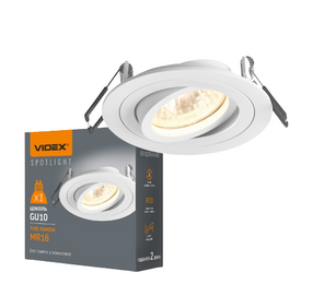 LED Світильник врізний під лампу GU10 30W круглий білий VL-SPF08R-W Videx
