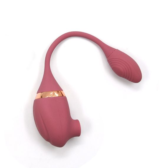 Вакуумный вибратор с отростком для точки G Sweet Em, 7 режимов, тёмно-розовый sexstyle | Зображення 2