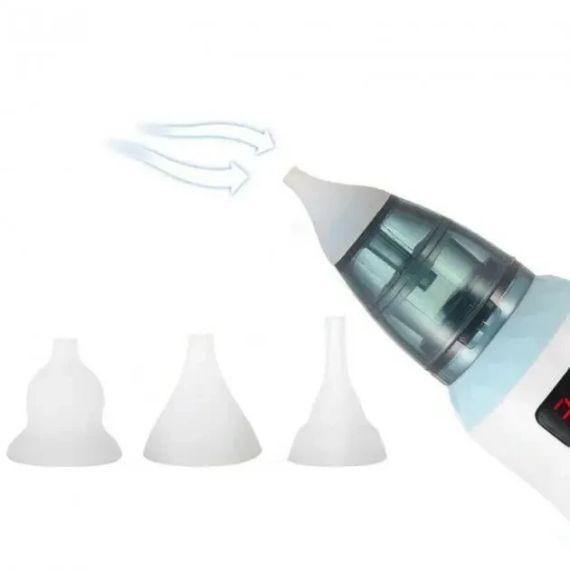 Аспиратор детский аккумуляторный 2-в-1 BABY NOSE с LED-дисплеем и регулятором мощности (WO-19) | Зображення 1