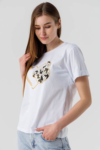 Футболка з принтом жіноча On me 60224 L Білий (2000990414151) | Зображення 1